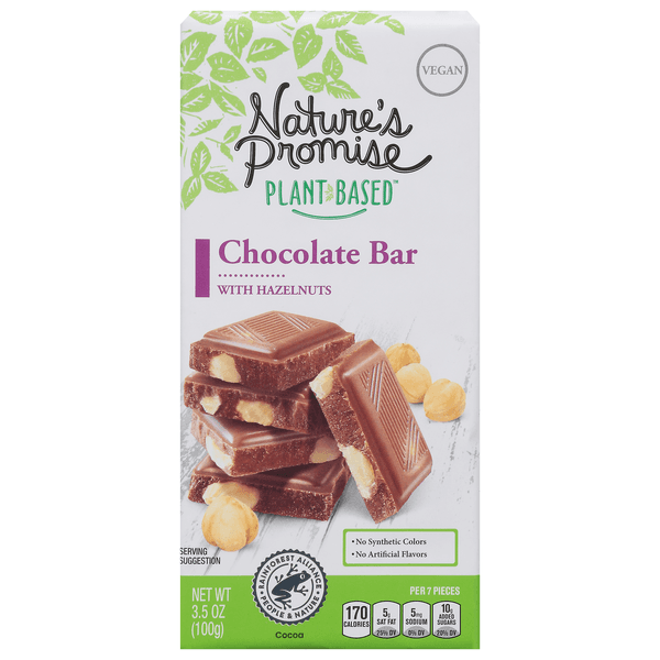 Nature'S Promise Plant-Based Chocolate Bar With Hazelnuts