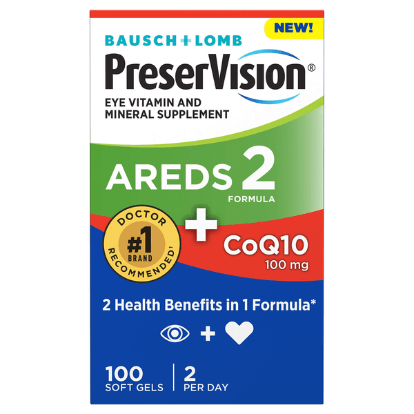 Preservision Areds2 + Coq10 Eye Vitamin & Mineral Supplement Soft Gels