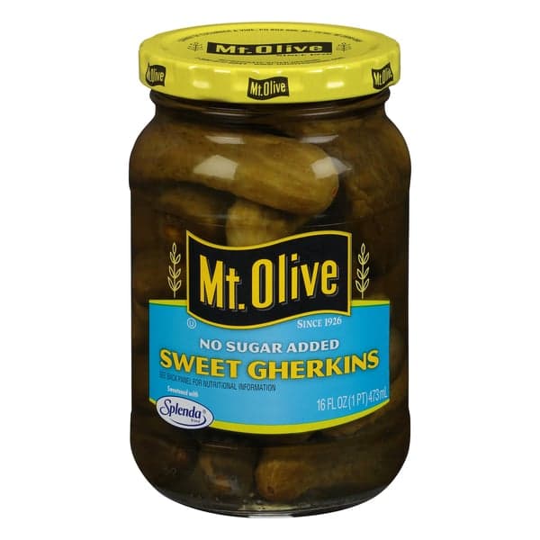 Mt. Olive Sweet Gherkins Pickles No Sugar Added