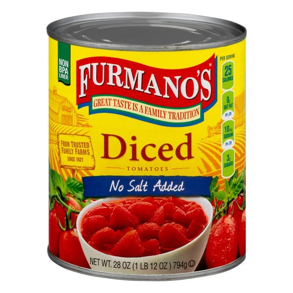 Furmano'S No Salt Added Diced Tomatoes