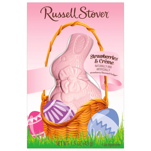 Russell Stover Solid Strawberries & Creme Bunny Easter Candy