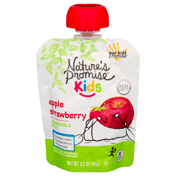 Nature'S Promise Kids Squeezable Fruit Apple Strawberry