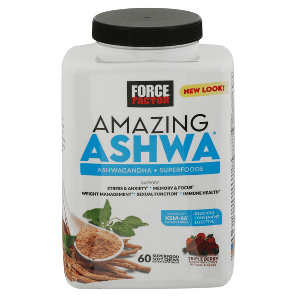 Force Factor Amazing Ashwa Soft Chews Triple Berry