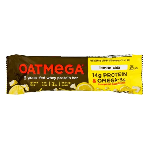 Oatmega Grass-Fed Whey Protein Bar Lemon Chia Gluten Free