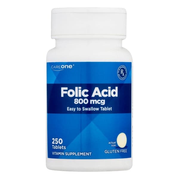 Careone Folic Acid Vitamin Supplement 800 Mcg