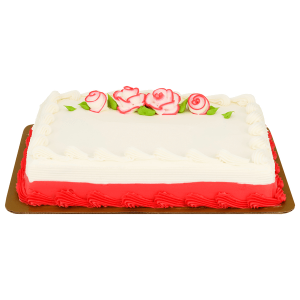 Stop & Shop Bakery Chocolate Cake With Pink Border 1/4 Sheet