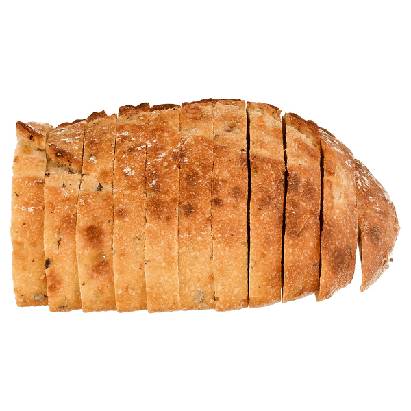 Nature'S Promise Bread Pesto Parmesan Half Loaf Sliced