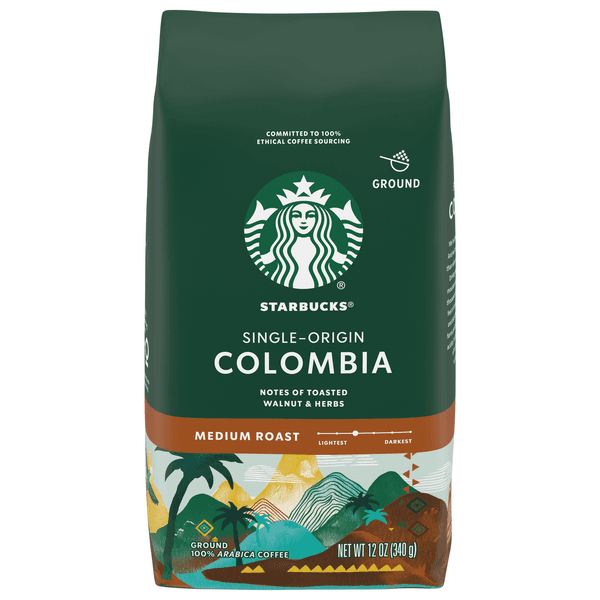 Starbucks Colombia 100% Arabica Medium Roast Ground Coffee Bag