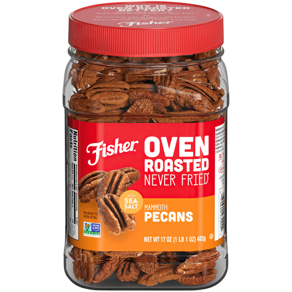 Fisher Oven Roasted Never Fried Mammoth Pecans With Sea Salt