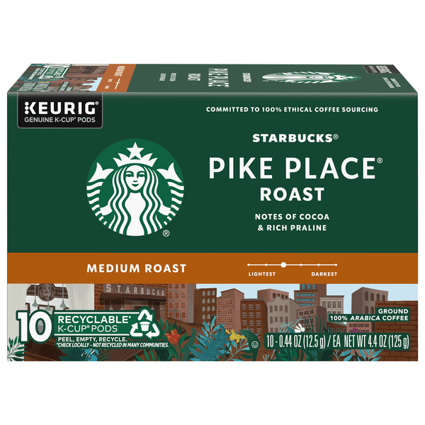 Starbucks Pike Place Roast 100% Arabica Medium Roast K Cup Coffee Pods