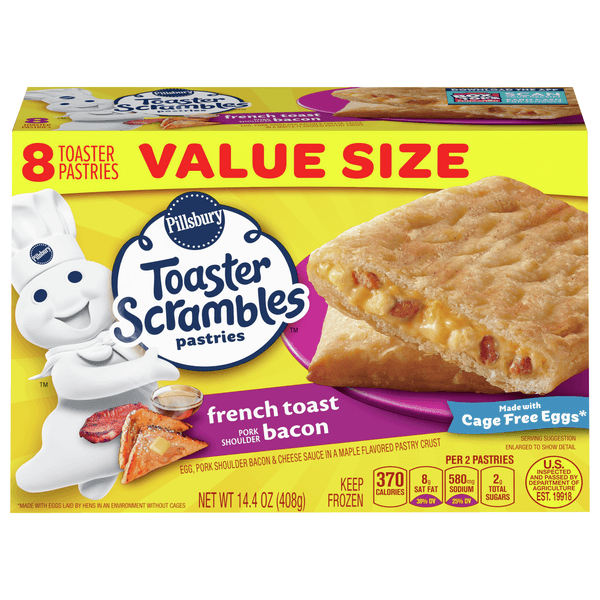 Pillsbury Toaster Scrambles Pastries French Toast Bacon Value Size
