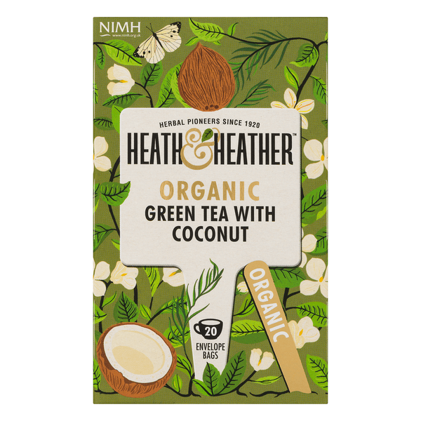 Heath & Heather Green Tea Bags With Coconut Organic