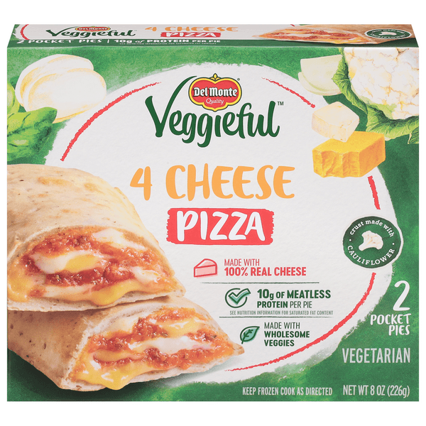 Del Monte Veggieful Pocket Pies 4 Cheese Pizza Vegetarian