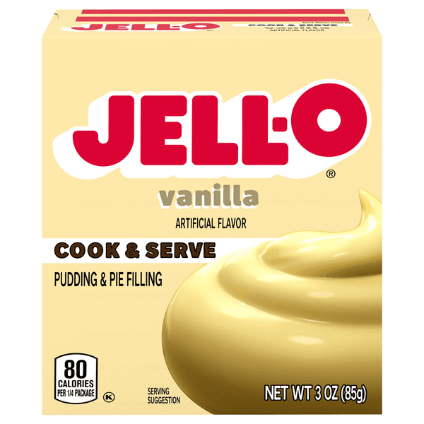 Jell-o Cook & Serve Vanilla Pudding & Pie Filling Mix Box