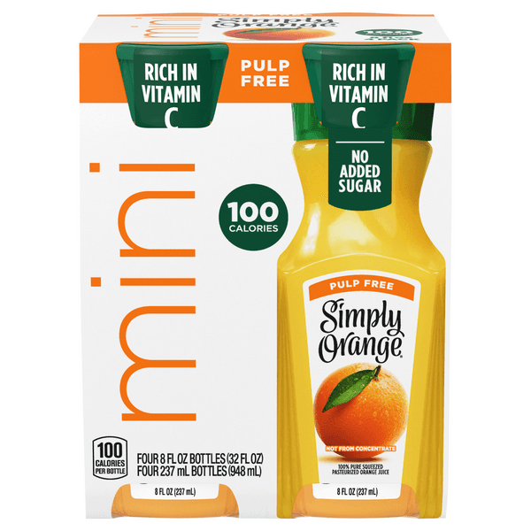Simply Orange Pulp Free Juice Bottles