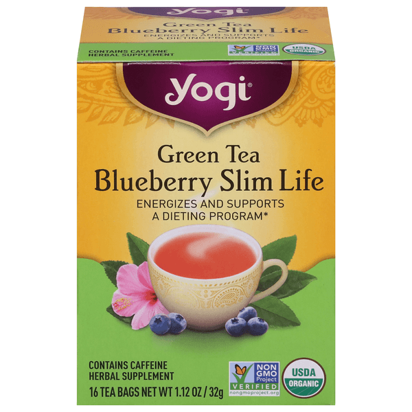 Yogi Herbal Supplement Tea Green Tea Blueberry Slim Life