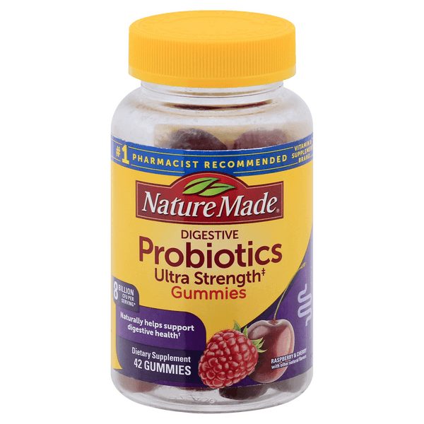 Nature Made Digestive Probiotics Adult Gummies Supplement Raspberry/Cherry