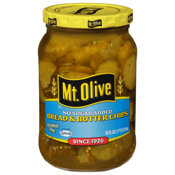 Mt. Olive No Sugar Added Pickles Chips Bread & Butter