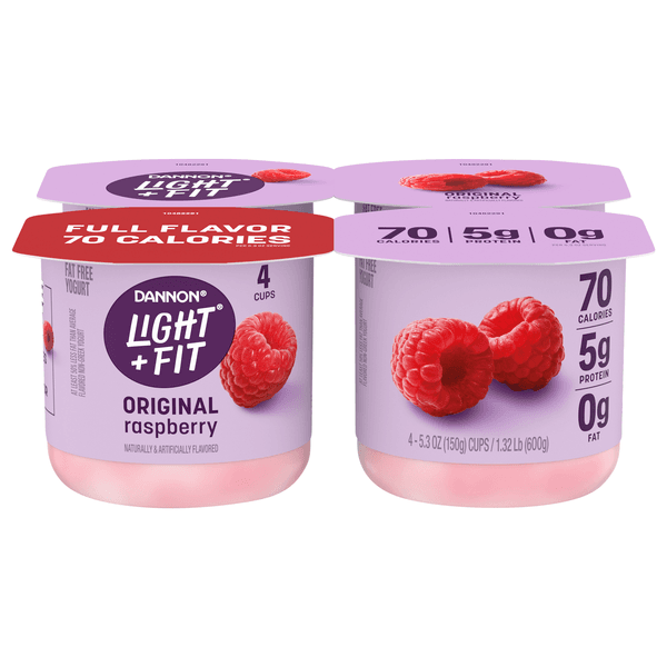 Dannon Light + Fit Raspberry Non Fat Gluten Free Yogurt