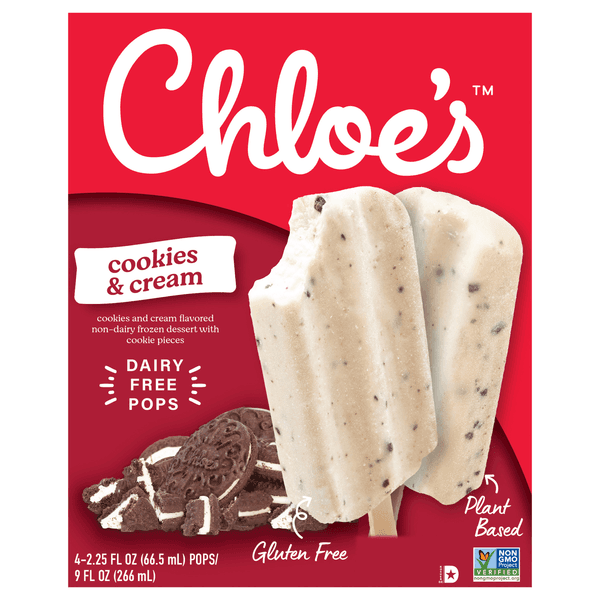 Chloe'S  Dessert Pops, Cookies & Cream, Oatmilk