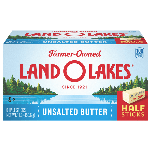 Land O Lakes Unsalted Butter In Half