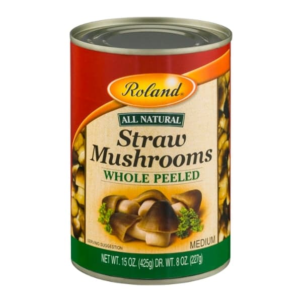 Roland Mushrooms Straw Whole Peeled