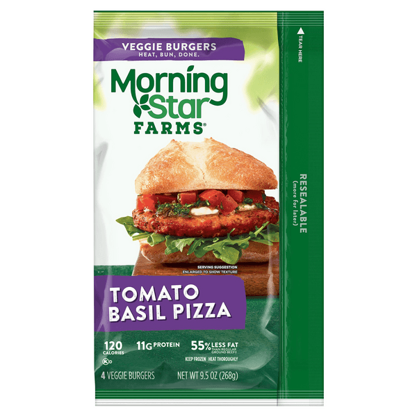 Morningstar Farms Plant-Based Tomato Basil Pizza Veggie Burgers