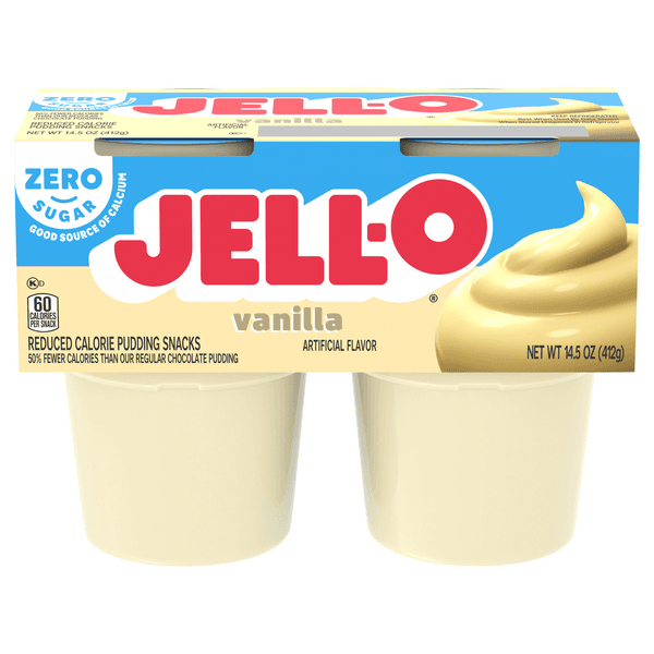 Jell-O Vanilla Sugar Free Ready To Eat Pudding Cups Snack