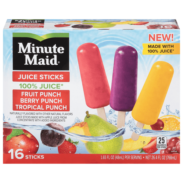 Minute Maid 100% Juice Sticks Fruit Berry & Tropical Punch