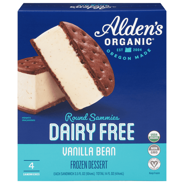 Alden'S Dairy Free Vanilla Bean Round Sammies  Dessert
