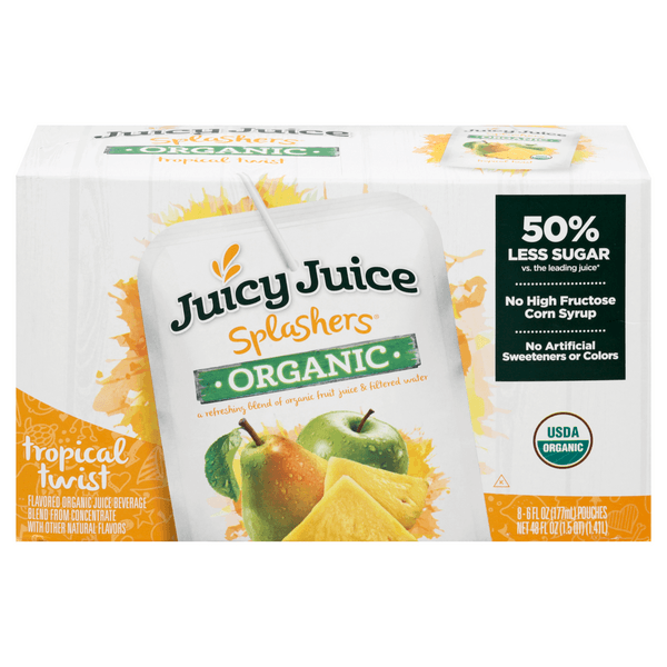 Juicy Juice Splashers Organic Juice Beverage Tropical Twist