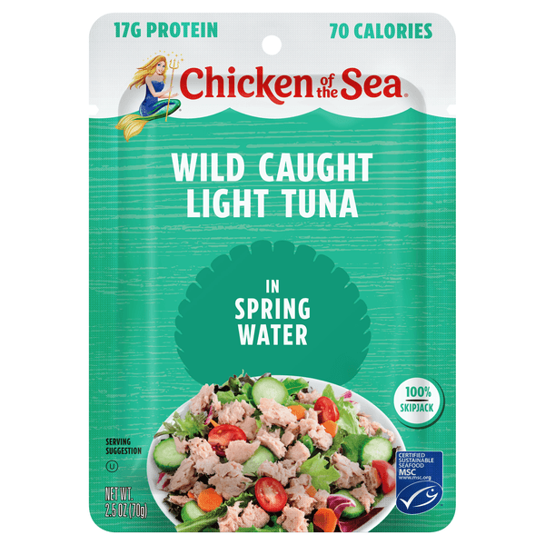 Chicken Of The Sea Wild Caught Light Tuna In Spring Water Pouch