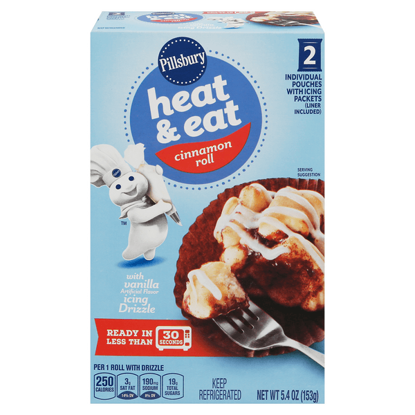 Pillsbury Heat & Eat Cinnamon Roll With Vanilla Icing Drizzle