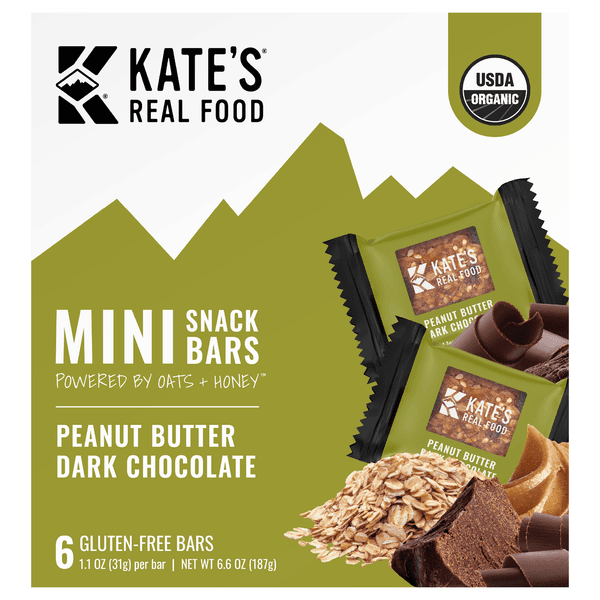 Kate'S Real Food Mini Snack Bar Peanut Butter Dark Chocolate Organic