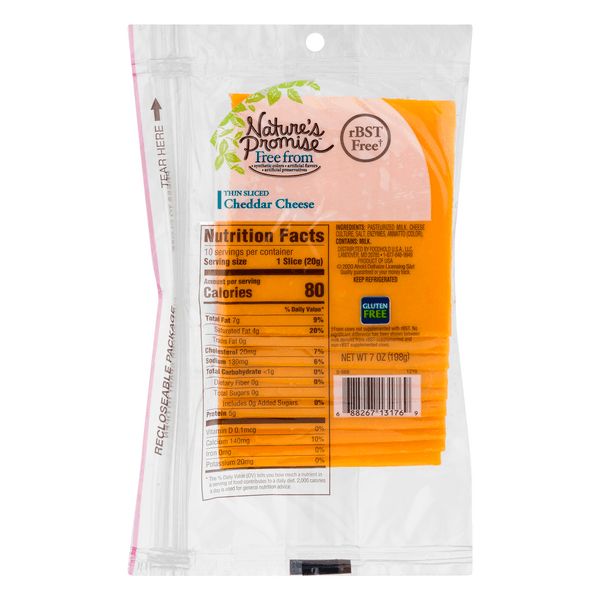 Nature'S Promise Mild Yellow Cheddar Cheese Thin