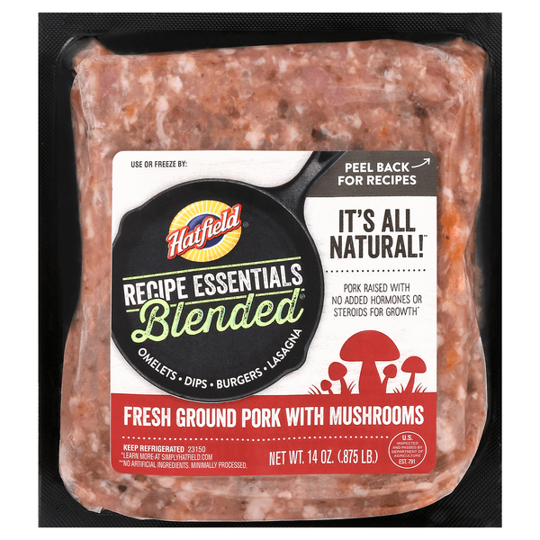 Hatfield Recipe Essentials Blended Fresh Ground Pork With Mushrooms