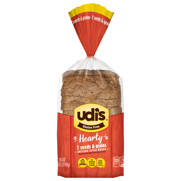 Udi'S Gluten Free Hearty Artisan Style Bread 7 Seeds & Grains