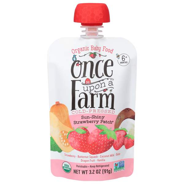 Once Upon A Farm Organic Cold Pressed Baby Food Sun-Shiny Strawberry Patch