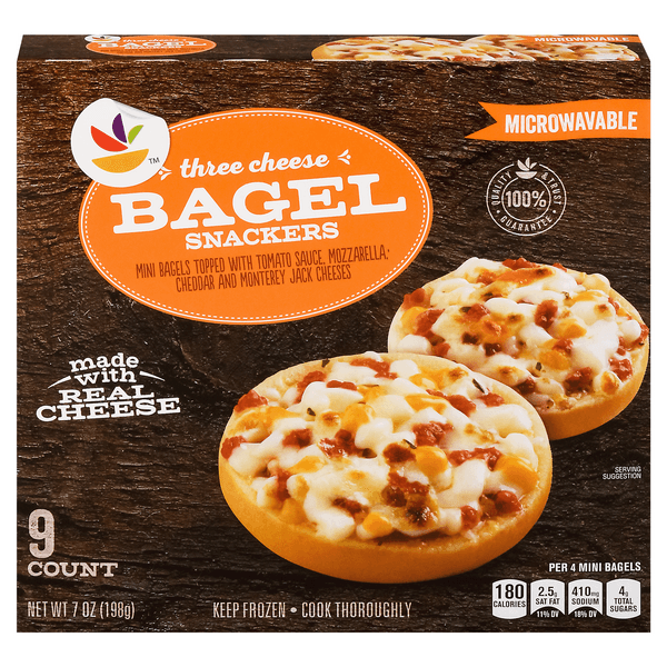Stop & Shop Bagel Snackers Pizza Bagels Three Cheese