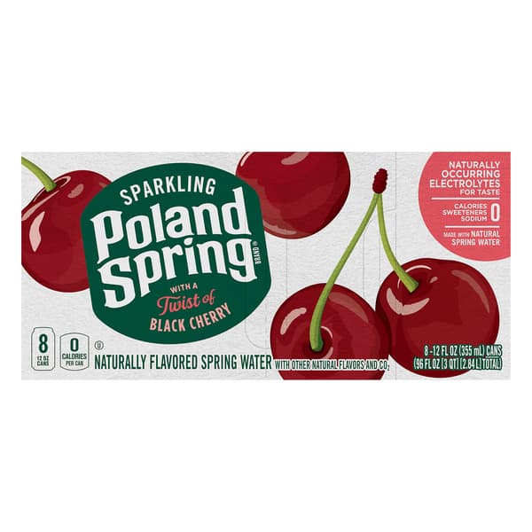 Poland Spring Sparkling Natural Spring Water Black Cherry