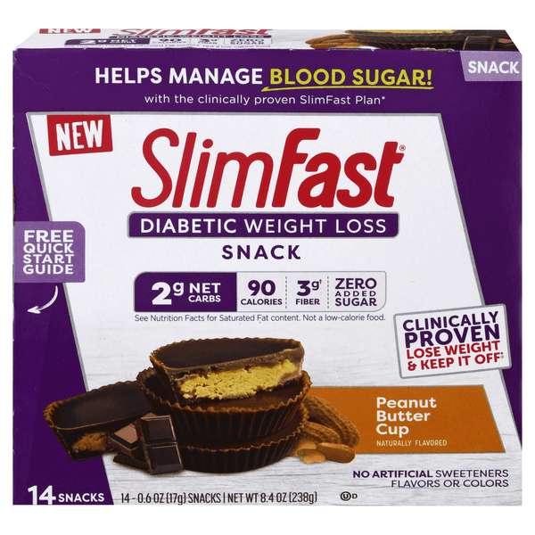 Slimfast Diabetic Weight Loss Snack Peanut Butter