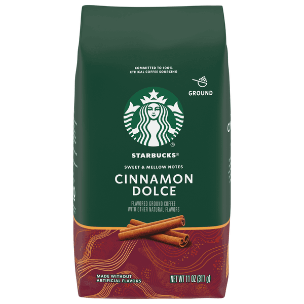 Starbucks No Artificial Flavors Cinnamon Dolce Flavored Ground Coffee Bag