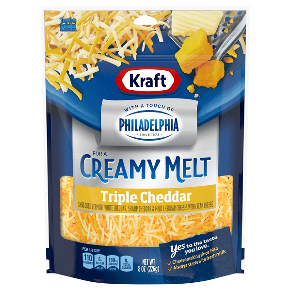 Kraft Creamy Melt Triple Cheddar Cheese Shredded