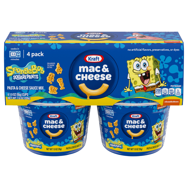 Kraft Macaroni & Cheese Easy Microwavable Dinner With  Ii Shapes Cups