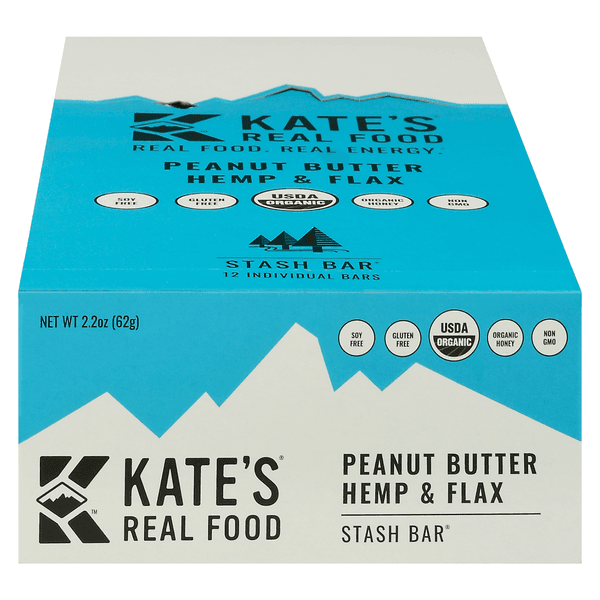 Kate'S Real Food Stash Bar Peanut Butter Hemp & Flax
