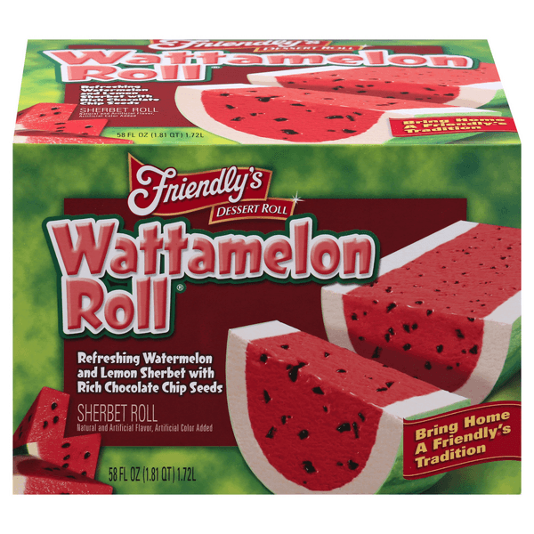 Friendly'S Wattamelon Roll Watermelon & Lemon Sherbet