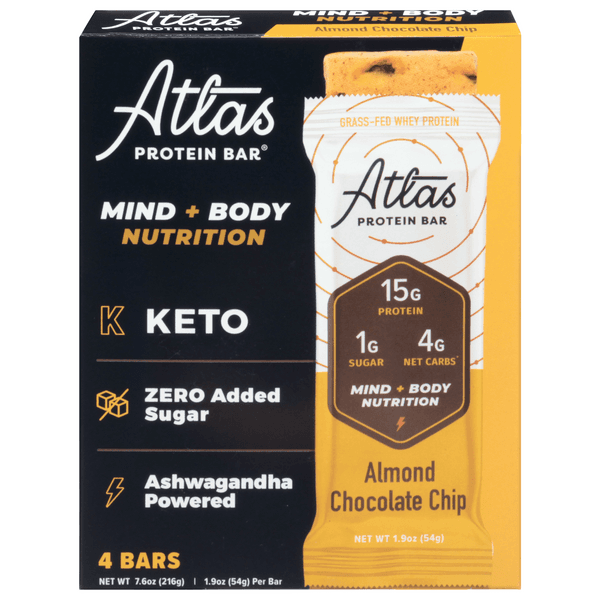 Atlas Protein Bars Almond Chocolate Chip Grass-Fed