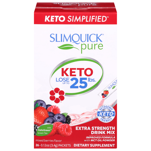 Slimquick Pure For Women Dietary Supplement Drink Mix Mixed Berries