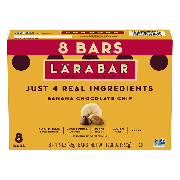 Larbar Fruit & Nut Food Bar Banana Chocolate Chip Gluten Free