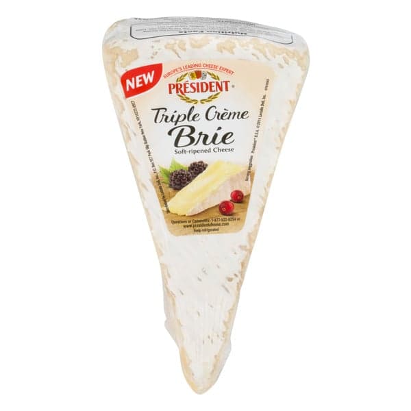 President Soft-Ripened Brie Cheese Triple Creme Wedge